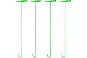 Zonon 4 Pack 31" Green Fifth Wheel Puller 5th Wheel Pin Puller for Semi Truck Cotter Spring Pulling Tool Solid Steel Dock Hooks Portable Type Lifting J Hook for Pulling Storm Drain Manhole Covers