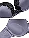 Ekouaer Women's No Side Effects Full Coverage Underwire Bra,Lace Gray,38B