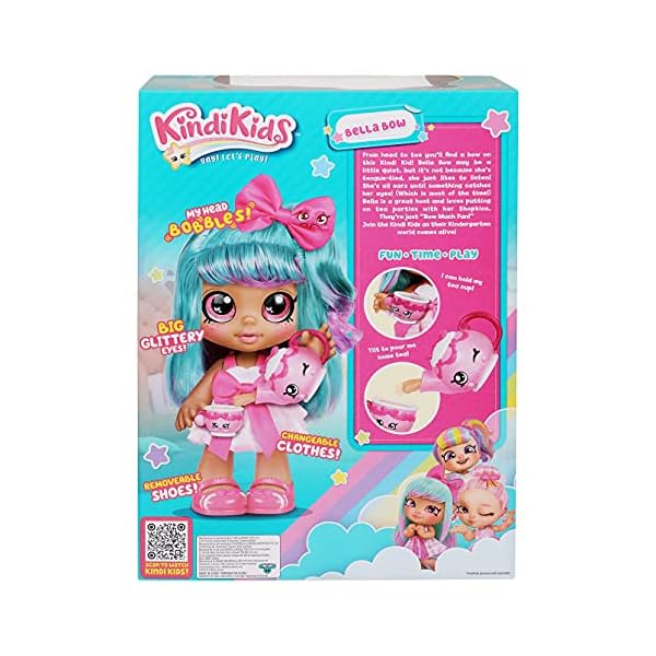 Kindi-Kids-Fun-Time-Friends-Bella-Bow Kindi Kids Fun Time Friends Bella Bow, Pre-school Kindi Kids 10 inch doll and 2 Shopkin Accessories