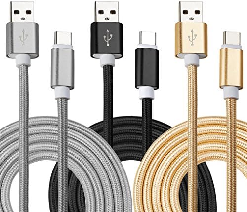 USB Type C Cable,GENTING DIGITAL [3-Pack/3.3FT] Fast Charging Cable Nylon Braided Data Sync Charger Cord For Samsung Galaxy Note 8 S8/S8+ Google Pixel XL Nexus 5X 6P LG G5 V20 V30 HTC m10 One Plus 2/3
