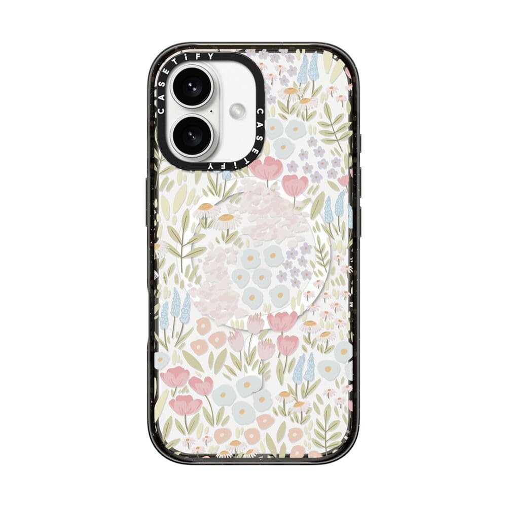 CASETiFY Impact iPhone 16 Case [Slim / 8.2 ft. 4X Military Grade Drop Protection/Compatible with Magsafe] - Eleanor - Clear Black — image 1