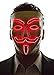 Neon Nightlife Men's Light Up V for Vendetta, Guy Fawkes Mask, One Size, Red