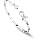 AKTAP Breast Cancer Gift Breast Cancer Awareness Bracelet Pink Ribbon Bracelet Cancer Gift For Women (Pink Ribbon Bracelet)