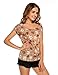 Zeagoo Ladies Girl Summer Chiffon Loose Blouse Multicolors Shirt