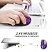VicTsing mm057 2.4G Wireless Portable Mobile Mouse Optical Mice with USB Receiver, 5 Adjustable DPI Levels, 6 Buttons for Notebook, PC, Laptop, Computer, MacBook - Purple