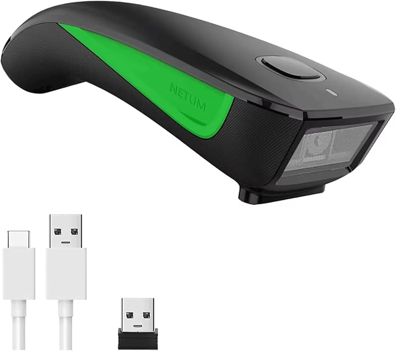 NETUM C740 Wireless Bluetooth Barcode Scanner 1D 2.4G USB Cable iOS Android