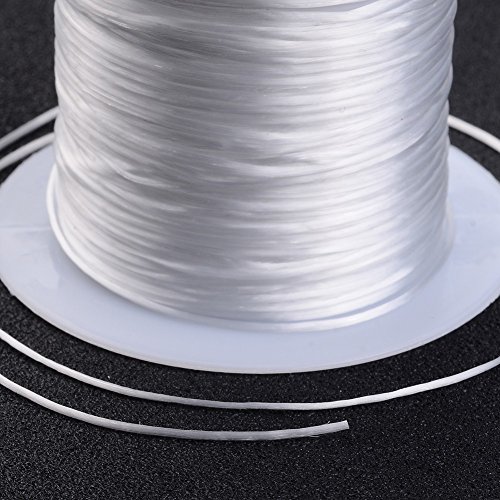 Pandahall 25 Rolls Clear Elastic Fibre Wire 0.8mm Elastic Thread Fit Beading Jewelry Cord