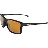 Raze Eyewear Journey-2 Motorcycle Riding Sunglasses Gloss Black Frame + High Definition Polarized Gold Z Lenses