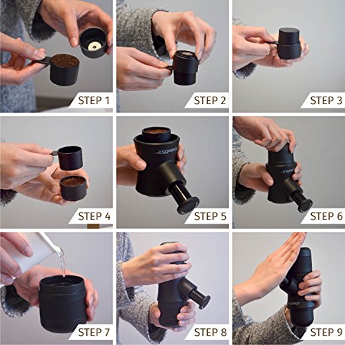 Minipresso KitchenPROP Mini Portable Handheld Espresso Coffee Maker with Carrying Bag-Portable for Home,Office,Travel,Outdoor,BLACK - Thumbnail 3