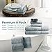 Sable Luxury Bathroom Towel Sets, 6 Piece-Gray