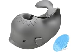 Mandoo Faucet Cover Bathtub Baby, Bath Spout Cover for Baby, Bath Faucet Cover for Kids, Tub Spout Cover Bathtub Faucet Cover Kids Safety, Protection Baby Universal Bath Silicone Toys Whale Grey