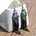 CNCbetter Women Fashion Charms Black Crystal Charms Long Dangle Tassel Screw Back Clip On Earring