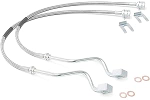 Rough Country Front Stainless Brake Lines for Ford F-250/F-350 Super Duty (1999-2004) with 4-8" Lift, 27" Long