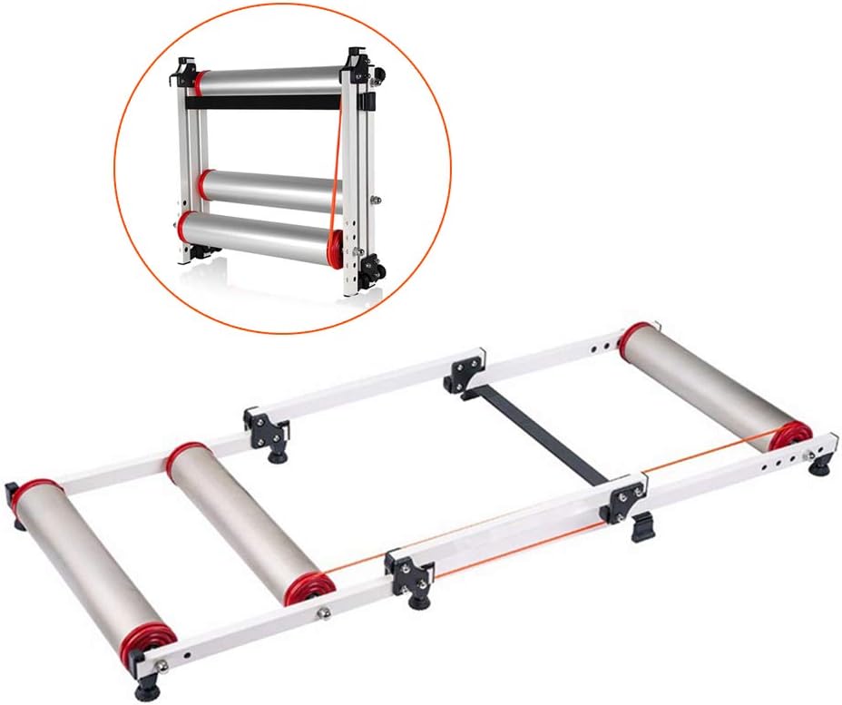 LUCKFY Bike Roller Trainer Cycling Parabolic Fitness Adjustable Roller Bike Trainer Indoor Stationary Exercise Stand Training