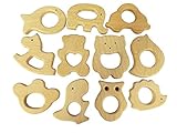 Bettewoo 11pcs Natural Wooden Baby Teether Toys DIY Jelwery Padents Charm