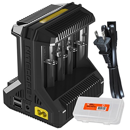 Nitecore i8 intelligent multi-slot charger with usb output for li…