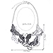 Qiyun (TM) Hollow Out Butterfly Antique Silver Festoon Bib Choker Collar Necklace