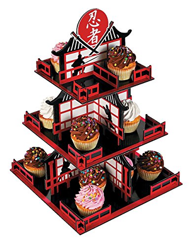 Ninja Cupcake Stand and Decorating Kit with Liners and Toppers - Thumbnail 2