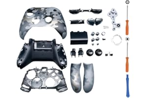 Hzxkqmil Replacement Housing Shell Full Set for Xbox One Controller - Black Camo Special Edition, DIY Faceplate Case Cover Buttons Accessories for Xbox One S/X Controller (Model 1708)