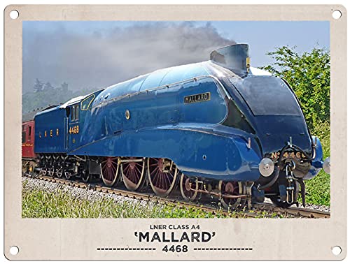 Small (150 x 200mm) Metal Sign - 'Mallard' Steam Locomotive Engine 4468