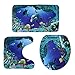 NUOLUX 3pcs/Set Ocean Style Underwater World Dolphin Carpe Toilet Mat