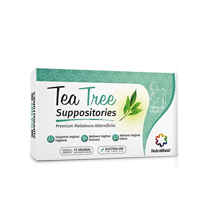 NutraBlast Tea Tree Oil Suppositories (12 Count) | All Natural Intimate Deodorant for Women | Restore Feminine pH…