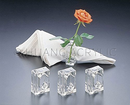 24 Acrylic Napkin Rings Bud Vase Flower Holder â€“ Clear - Table DÃ©cor, 2-in 1 (Bulk Set)