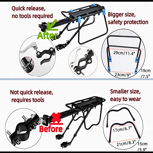 BABEIYXM Rear Bike Rack, Universal Mountain Bike Rack Fat Tire Bike