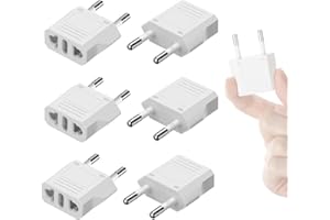 Lenink 6 Packs US to Europe Plug Adapter, Type C Travel Adapter, Fireproof Portable European Power Converter Plug for USA to EU Italy France Germany Spain Maldives