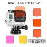 Koroao Professional Underwater Switchable Diving Filter Set for Gopro Hero HD 3+ 4 Hero+, Hero+LCD Cameras Sports Accessory