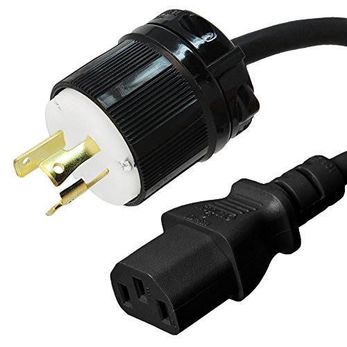 NEMA L6-15P to C13 Power Cord - 10 Foot, 15A/250V 14 AWG - Iron Box # IBX-3667-10