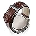 Soleasy New Men's Silver Case PU Leather Band Quartz Analog Wrist Watch WTH1009