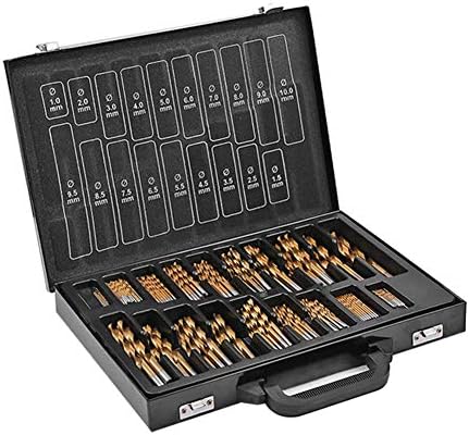 Slibrat 170pcs/box HSS Engineering Twist Drill Bit Round Handle Drill Bits (Gold)
