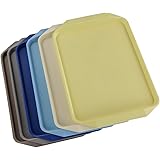 Pekky Plastic Fast Food Trays for Eating, Rectangle Serving Tray with Handle, 16.7" x 11.8", Set of 6