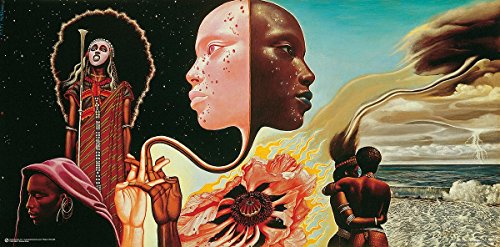 Miles Davis Poster Bitches Brew Cover Artwork (91,5cm x 45,5cm) + 1 pair of transparent poster hangers