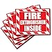 (4 Pack) Fire Extinguisher Inside Sticker Decal Sign Self Adhesive for Trucks or Equipment