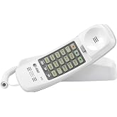 AT&amp;T 210 Basic Trimline Corded Phone, No AC Power Required, Wall-Mountable, White