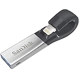 SanDisk iXpand Flash Drive 128GB for iPhone and iPad, Black/Silver, (SDIX30C-128G-GN6NE)
