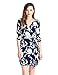GRAPENT Women's True Wrap 3D Blue and White Floral Knee Length Dress Formal Work US 8