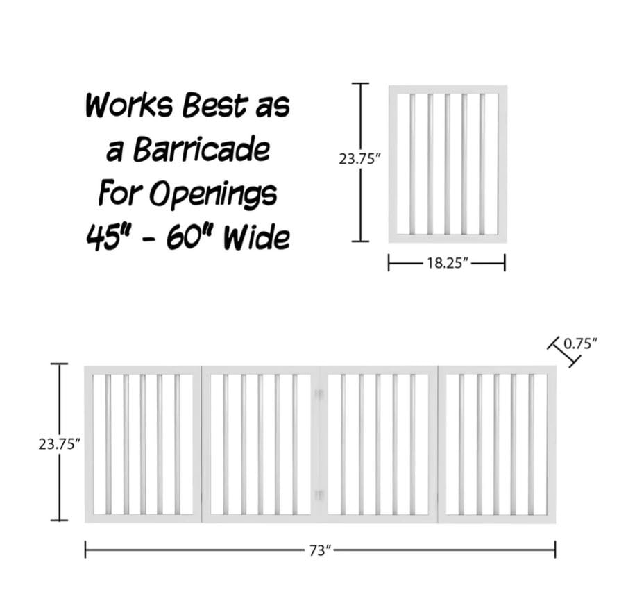 Indoor Pet Gate 4Panel Folding Dog Gate for Stairs or Doorways