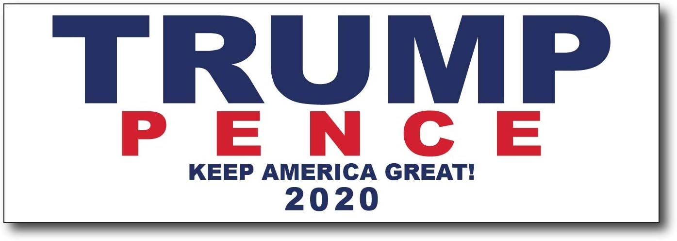 GOP Mall Donald Trump and Mike Pence Magnetic Bumper Sticker (White)