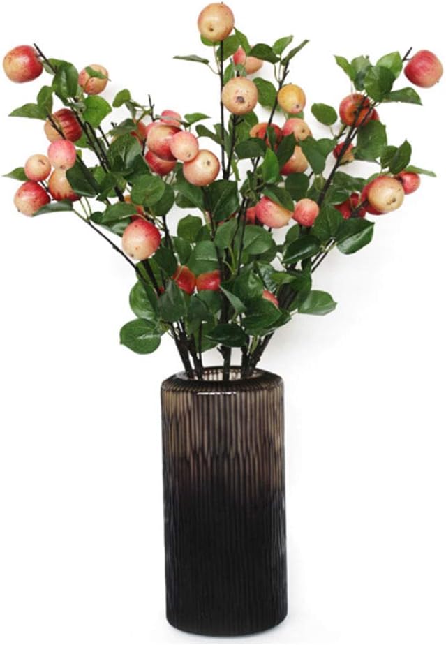 NMFIN 3 Branches Simulation Apple Artificial Flower Arrangement,Fruit Tree Plastic Flower Props Home Wedding Party Decoration