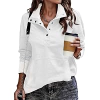 TICTICMISS Women’s Quarter Zip Pullover – Long Sleeve Collared V-Neck Top (Fall Blouse, Multiple Colors)