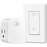DEWENWILS Wireless Light Switch Remote Control Outlet, Remote Power Wall Switch for Lamps, No Wiring Needed, 15 AMP Heavy Dut