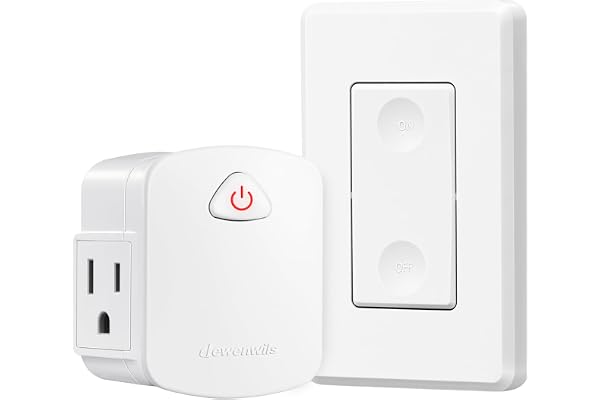 DEWENWILS Wireless Light Switch Remote Control Outlet, Remote Power Wall Switch for Lamps, No Wiring Needed, 15 AMP Heavy Dut