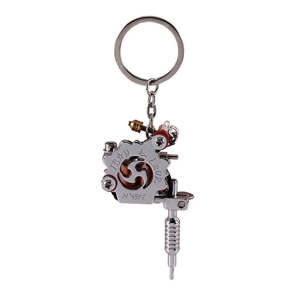 Tattoo Machine Key Chains, Portable Mini Tattoo Machine Tattoo Supply Guns Keychain for Tattoo Machine Gun As Pendant Ornament Jewelry Design Supply