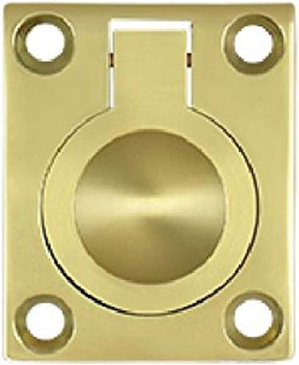 Deltana FRP175U3 1 3/4-Inch x 1 3/8-Inch Solid Brass Flush Ring Pull