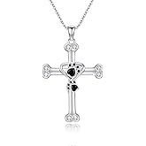 SOESON Cross Necklace Sterling Silver Faith Angel Wings Celtic Butterfly Bachelor Cap Necklace Cross Pendant Religious Jewish Christian Jewelry Gifts for Women Mother's Day