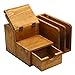 MyGift Rustic Brown Wood Desktop Organizer with Drawer, Mail Sorter, Sticky Note Pad Holder, Wooden Desk Storage Caddy for Office/Home