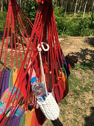Hammock Sky Portable Drink Holder Intricate Handcrafted Braided Design Attach to Hammocks, Hammock Chairs, Backpacks, Lounge Chairs, Belts Wear Around Your Neck, Weatherproof Polyester - Thumbnail 4